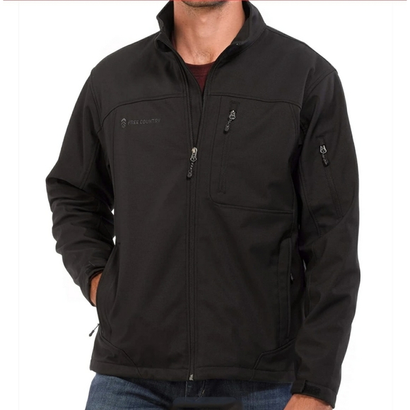 Free Country Other - Free Country Mens L Blk Full Zip Softshell Jacket